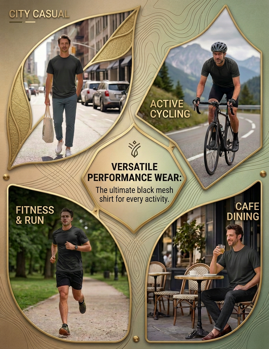 AD1 Men’s Outdoor Performance Short Sleeve T‑Shirt, Lightweight Quick‑Dry UPF Sun Protection Breathable Crew Neck Top for Hiking Mountaineering Running Casual Daily