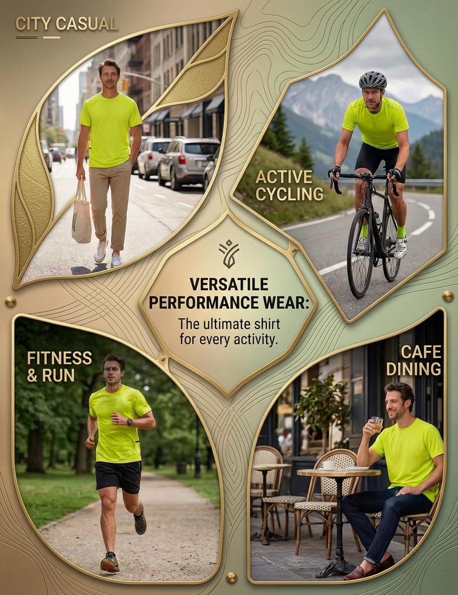 AD3 Men’s Outdoor Performance Short Sleeve T‑Shirt, Lightweight Quick‑Dry UPF Sun Protection Breathable Crew Neck Top for Hiking Mountaineering Running Casual Daily