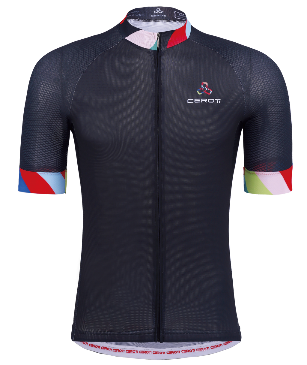 C7 CEROTIPOLAR Men's Snug Fit AirCool Cycling Jersey Bike Shirts Quick-dry Cycling Jersey with Full Zipper, Light Weight Fabric, 3 Rear Pockets for Road, Gravel & MTB
