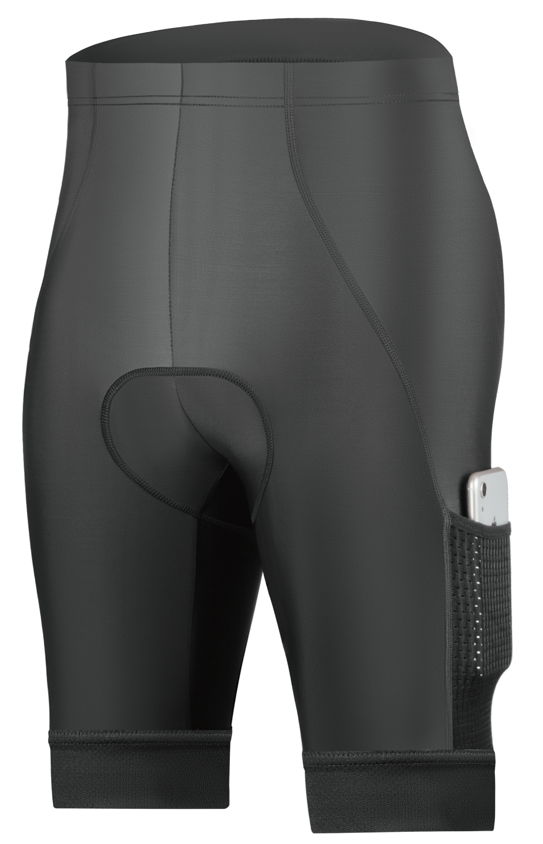 CEROTIPOLAR B54 Men's Cargo Bike Shorts, 4D Padded Anti-Chafe Compression Bike Shorts with Large Phone Side Pockets UPF50+