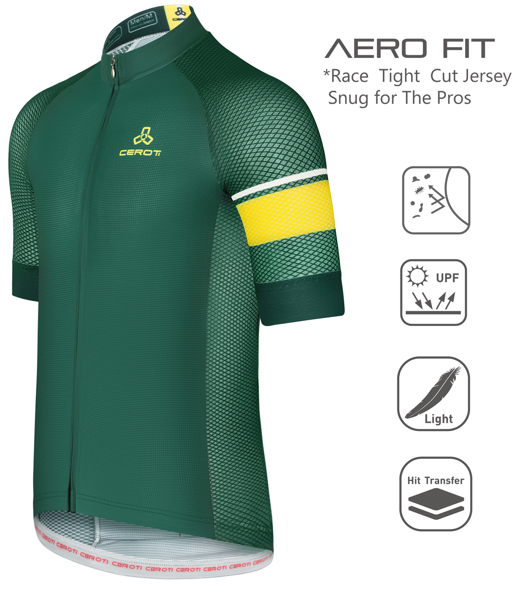 C9 CEROTIPOLAR Men's Snug Fit AirCool Cycling Jersey Bike Shirts Quick-dry Cycling Jersey with Full Zipper, Light Weight Fabric, 3 Rear Pockets for Road, Gravel & MTB