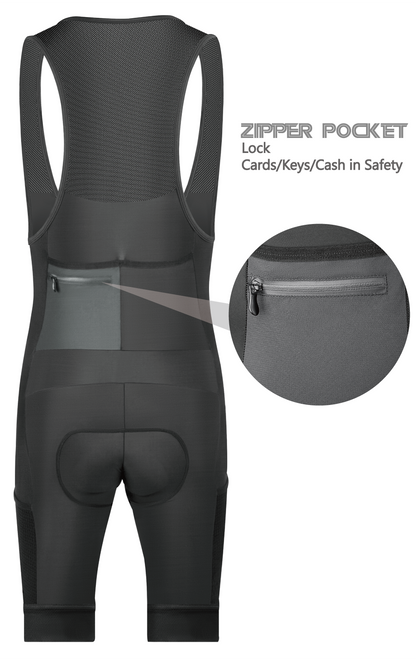 Black Cargo Cycling Bib Shorts - B53