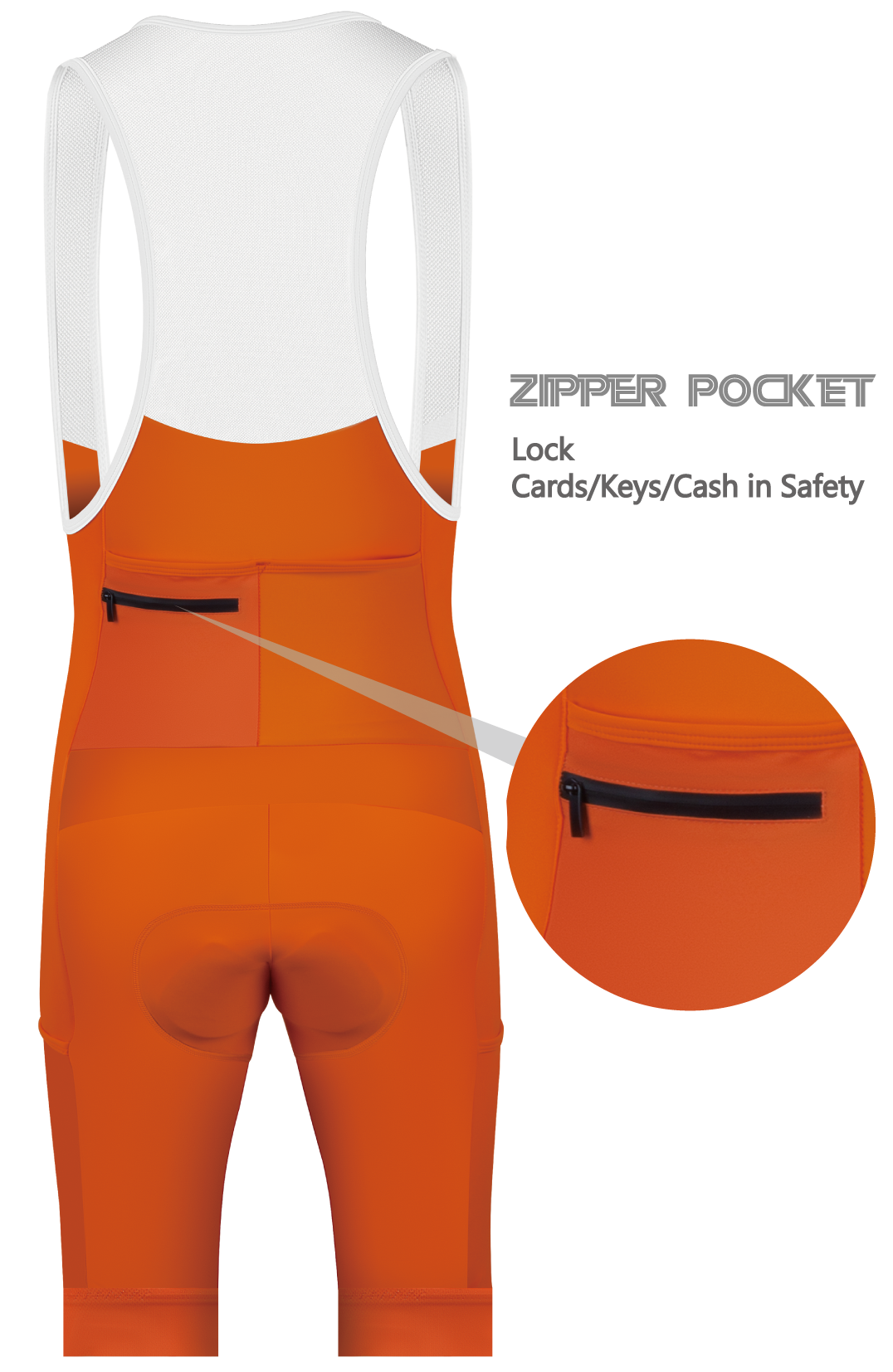 Orange Cargo Cycling Bib Shorts- B61