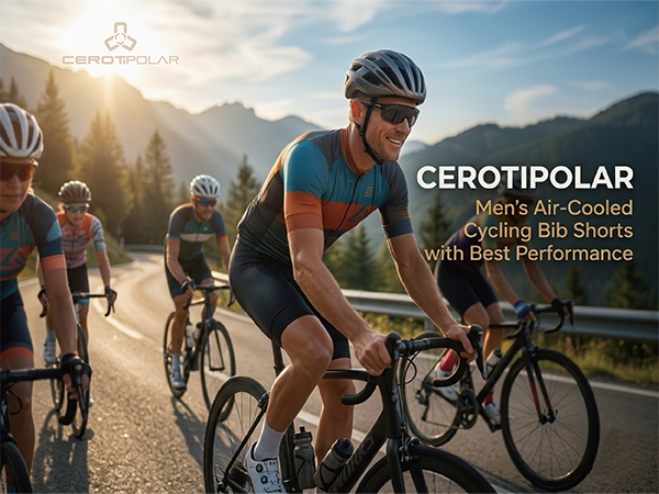CEROTIPOLAR B1 Men's Air-Cooled Cycling Bib Shorts with Best Performance | Carbon Mesh Fabric&Pro Fit for Elite Riders , High Compression, UPF50+