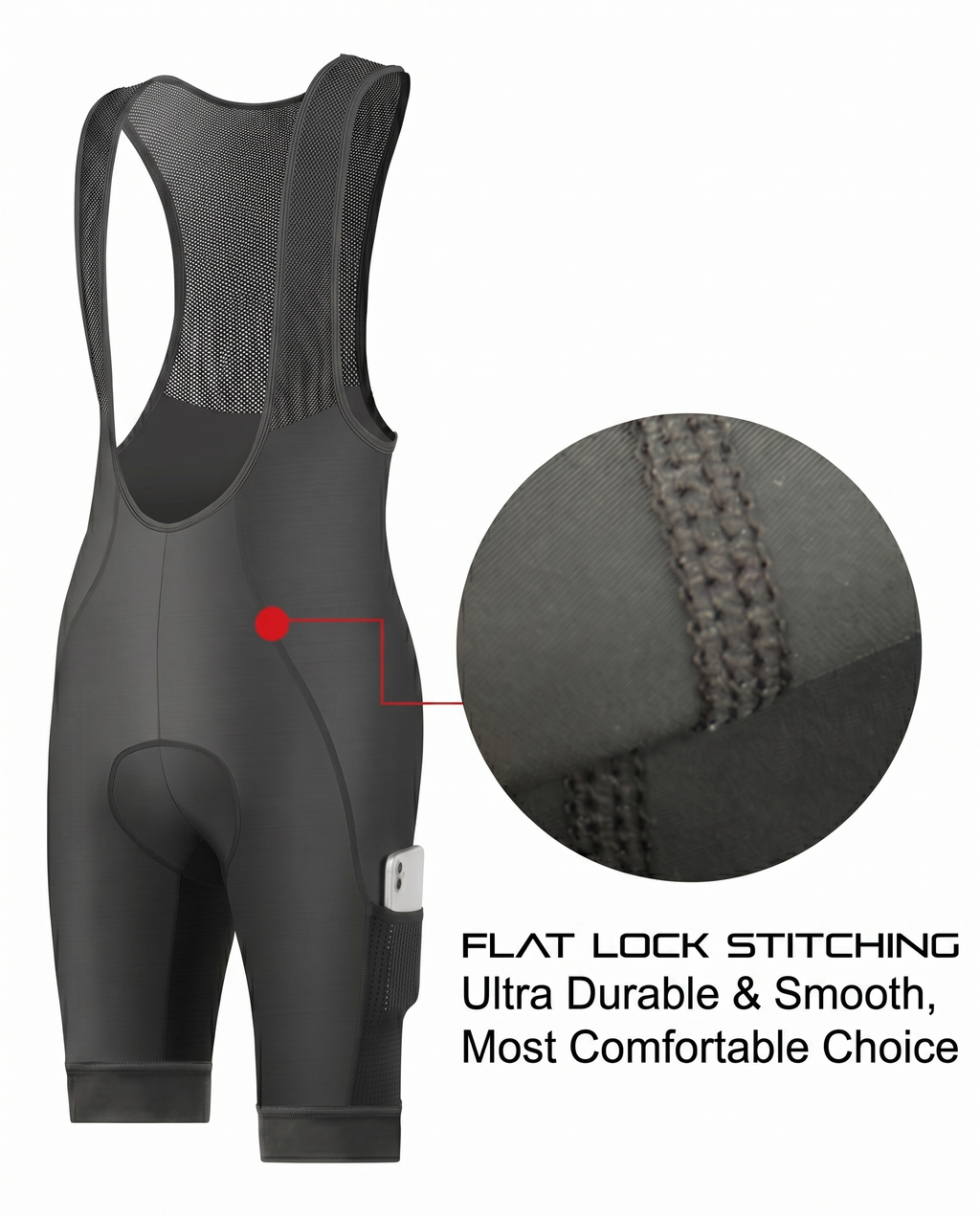 CEROTIPOLAR B53 Men's Cycling Bib Shorts with 4D MaxCool Pad, Ergonomic Cut | Bike Bibs for Road, Gravel&MTB|Breathable Wicking Compression Fabric|Anti-slip Cuff|4Cargo+1 Rear Pockets|UPF50+
