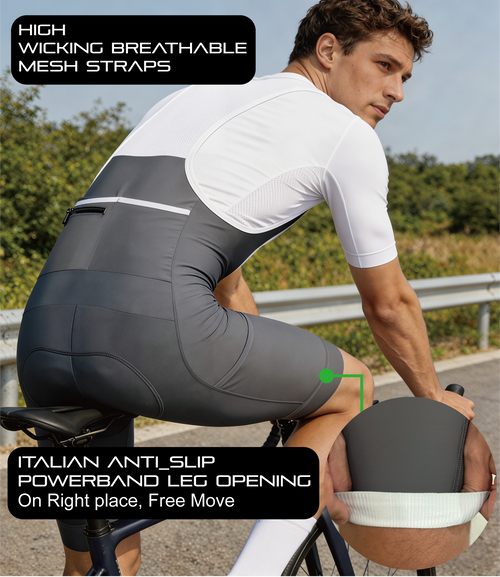 CEROTIPOLAR B56 Men's Cycling Bib Shorts with 4D MaxCool Pad, Ergonomic Cut | Bike Bibs for Road, Gravel&MTB|Breathable Wicking Compression Fabric|Anti-slip Cuff|4Cargo+1 Rear Pockets|UPF50+