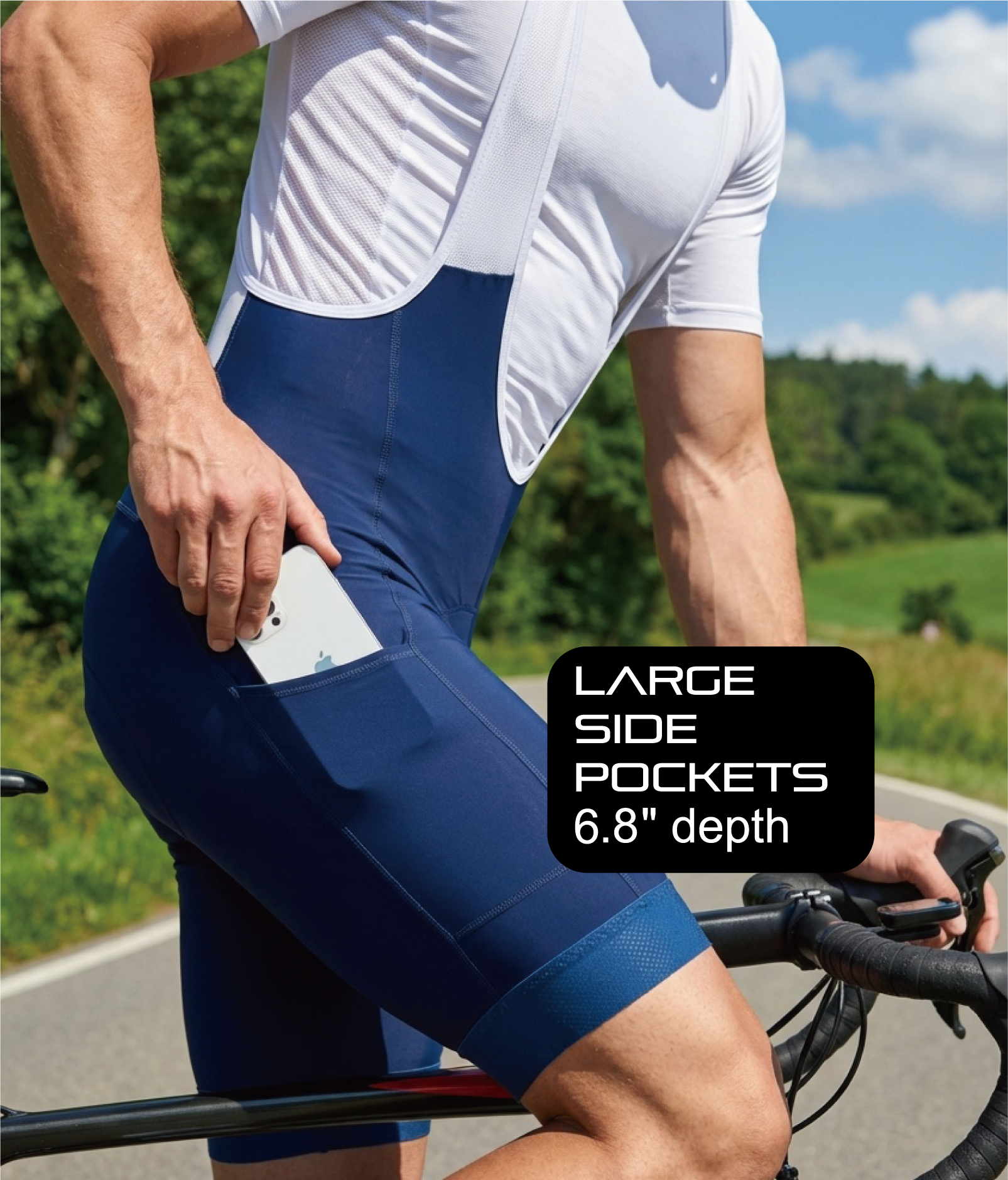 CEROTIPOLAR B68 Men's Pee Opening Cycling Bibs Shorts Padded，Gravel Bike Biking bib Shorts Bicycle Shorts UPF50+