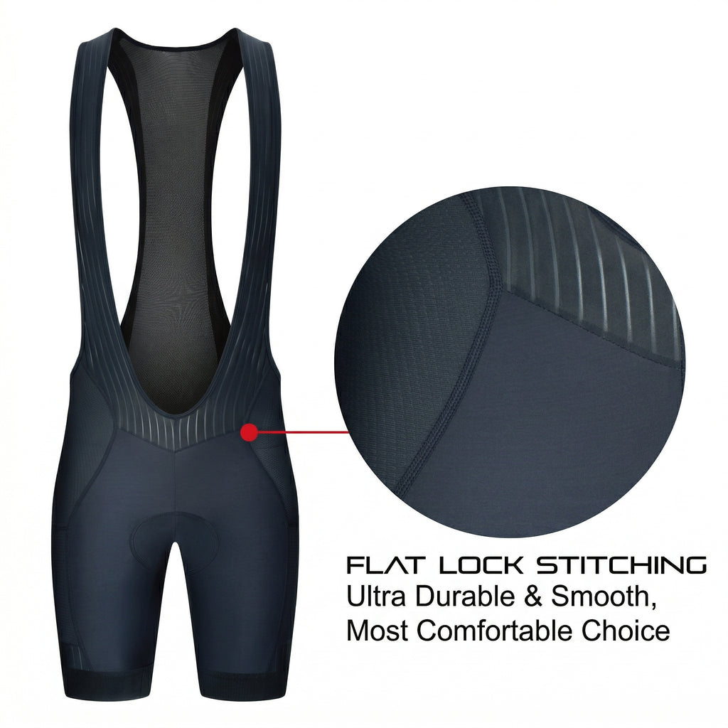 CEROTIPOLAR Men's Pro Aero Fabric Cycling Bib Shorts | 4D Max-Cool Chamois, High Compression, UPF50+ for Road, Gravel & MTB