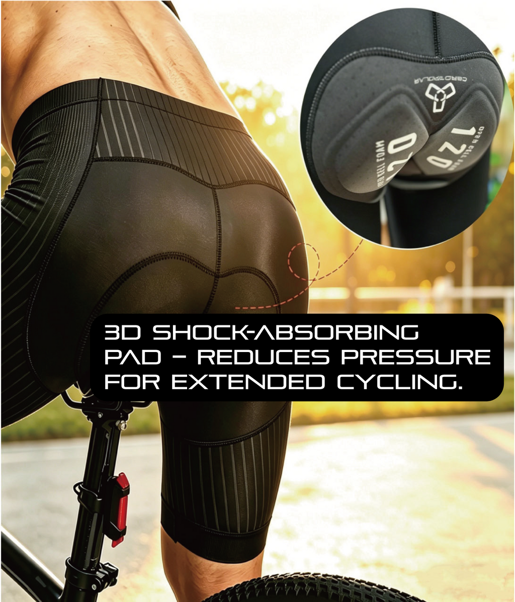 CEROTIPOLAR B80 Men's Cargo Bike Shorts, 4D Padded Anti-Chafe Compression Bike Shorts with Large Phone Side Pockets UPF50+