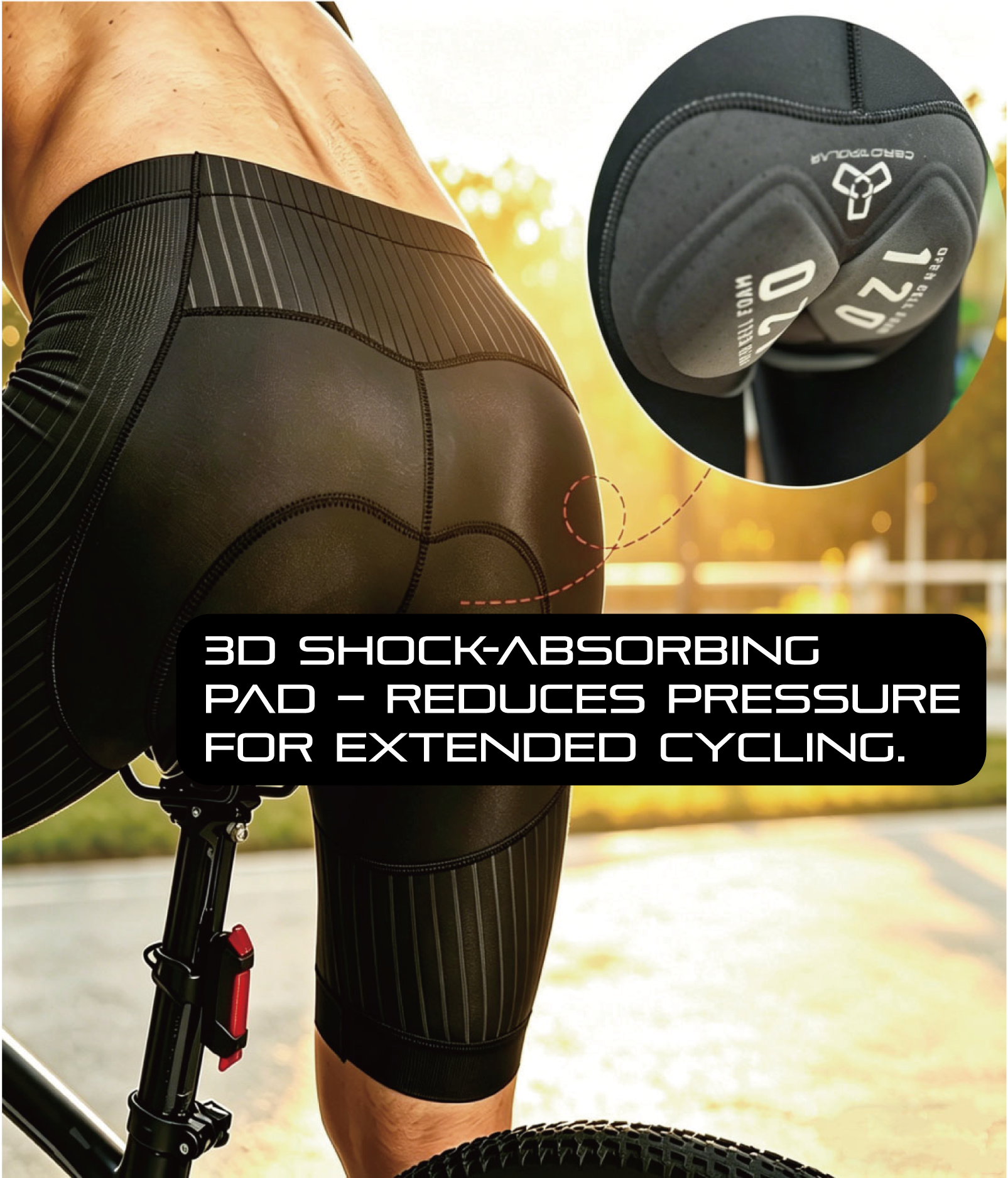 CEROTIPOLAR B80 Men's Cargo Bike Shorts, 4D Padded Anti-Chafe Compression Bike Shorts with Large Phone Side Pockets UPF50+