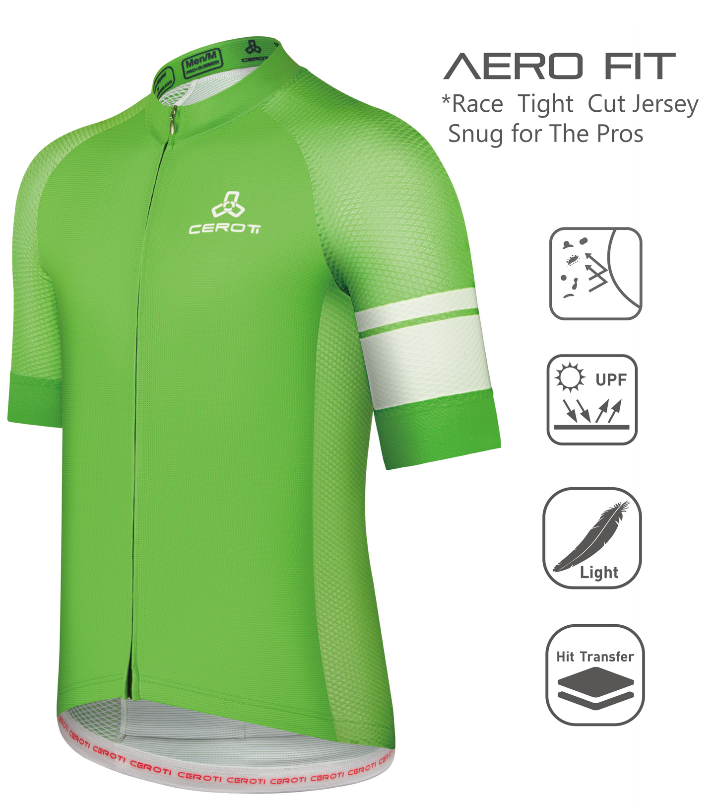 Green Snug Fit AirCool Cycling Jersey-C30