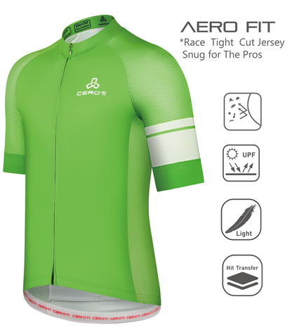 Green Snug Fit AirCool Cycling Jersey-C30