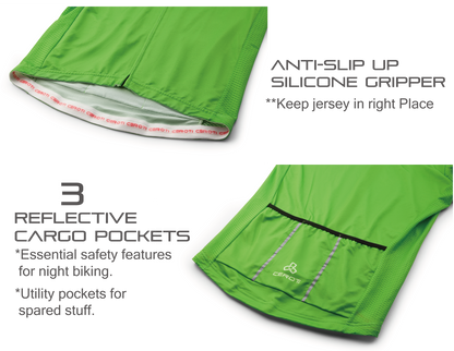 Green Snug Fit AirCool Cycling Jersey-C30