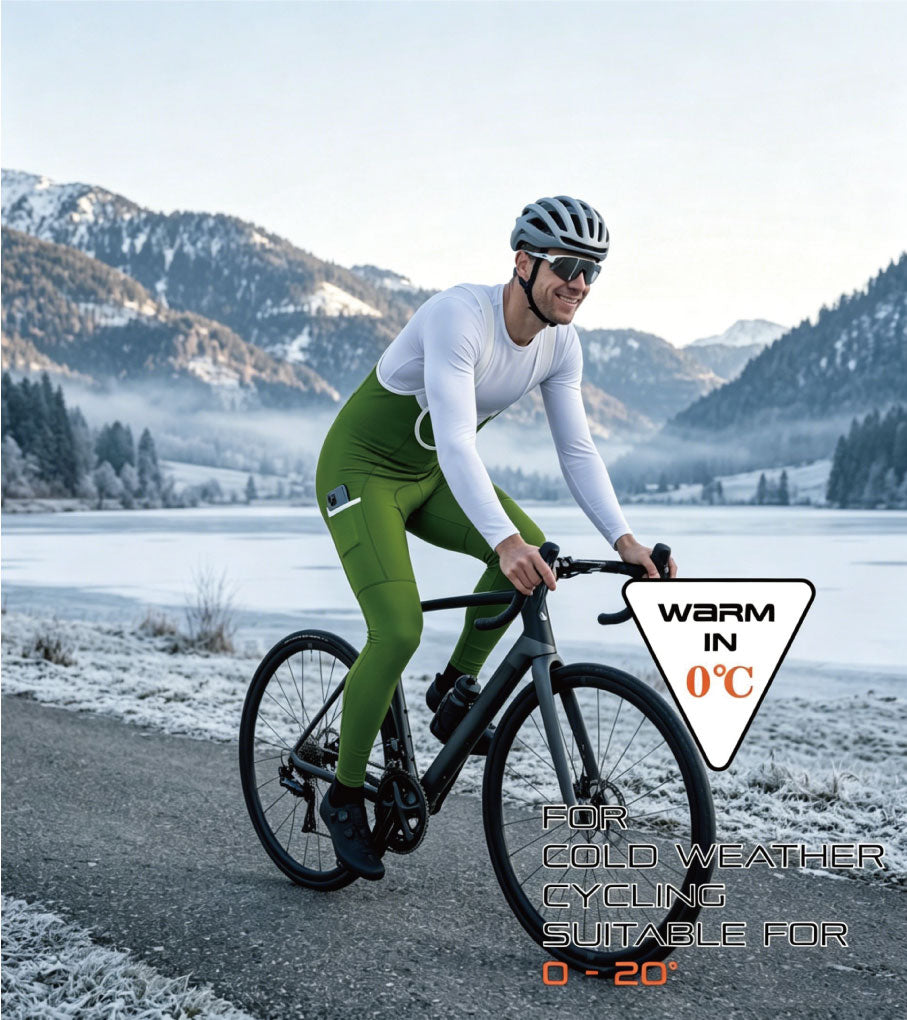 D31 Thermal Fleece Cycling Bib Tights, Bike Bib Pants for Winter