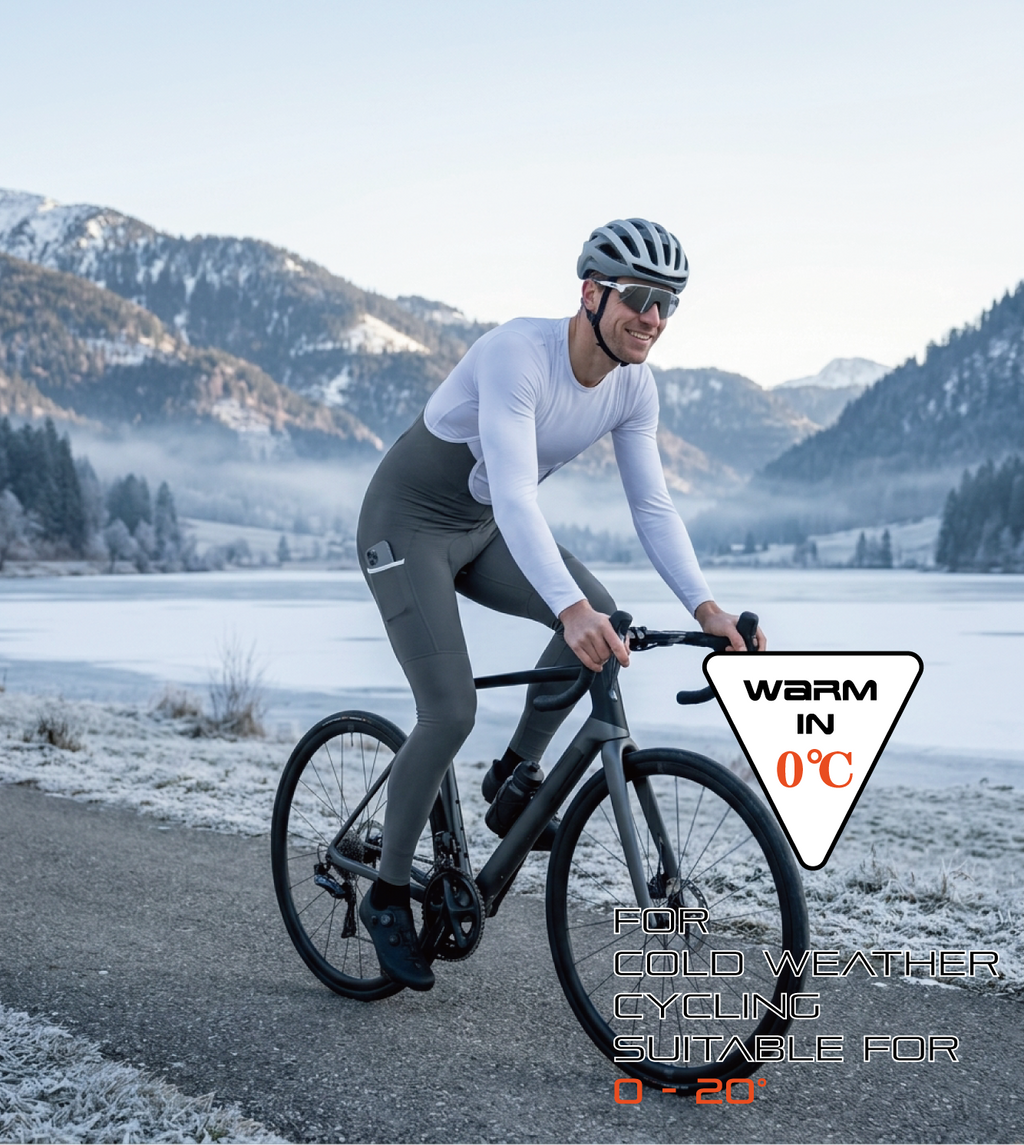 D32 Thermal Fleece Cycling Bib Tights, Bike Bib Pants for Winter