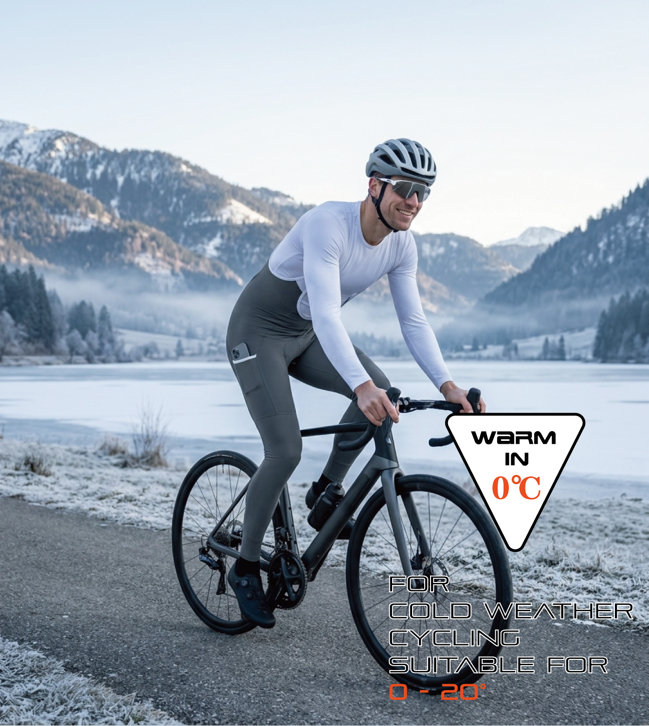 D32 Thermal Fleece Cycling Bib Tights, Bike Bib Pants for Winter