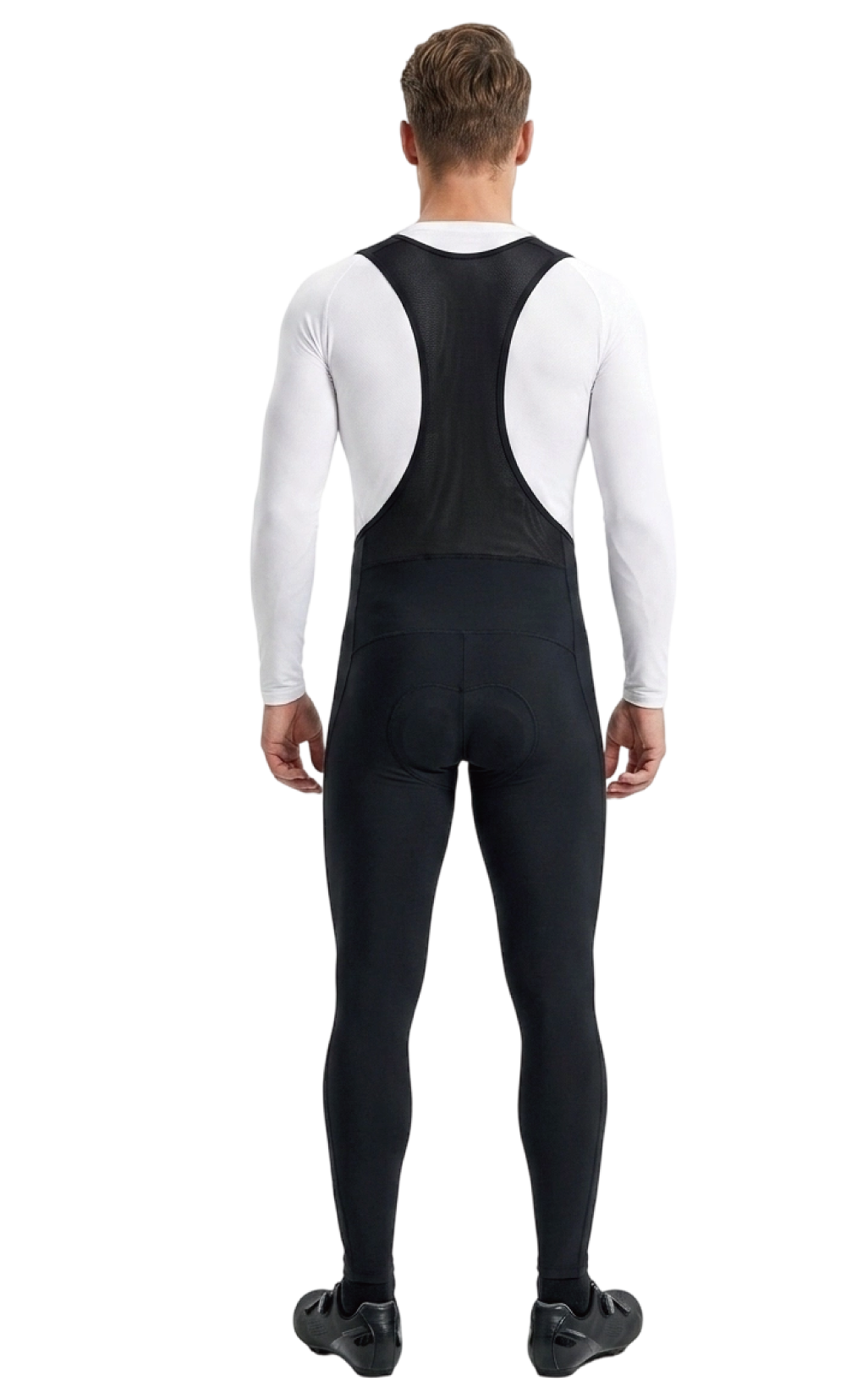 D35 Thermal Fleece Bathroom Access Cycling Bib Pants Thermal Fleece Lined, 4D Padded Chamois, Side Pockets, Winter Road, Gravel&MTB