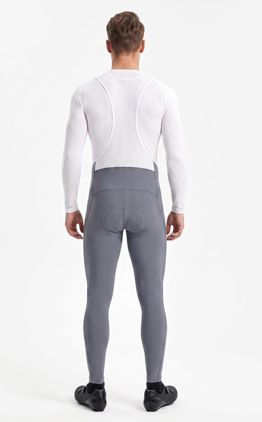 D36 Thermal Fleece Bathroom Access Cycling Bib Pants Thermal Fleece Lined, 4D Padded Chamois, Side Pockets, Winter Road, Gravel&MTB