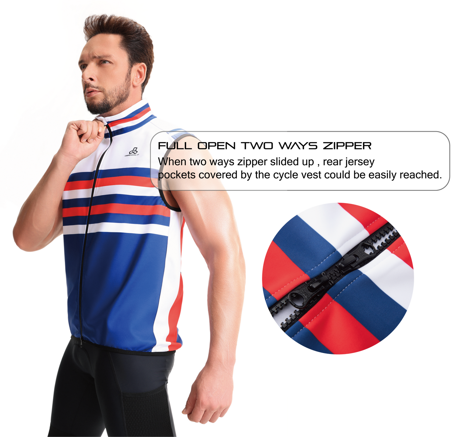 Club Fit Men's Thermal Fleece Cycling Vest-D40