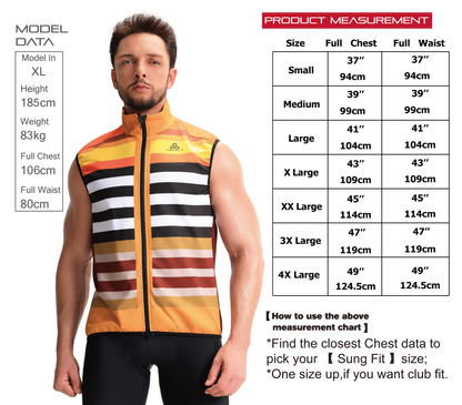 Club Fit Men's Thermal Fleece Cycling Vest-D43