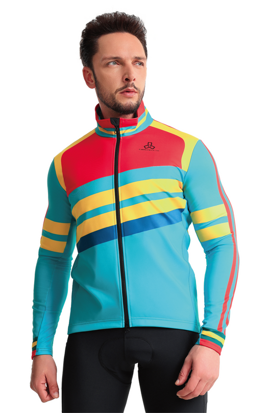 Men's Thermal Fleece Wind and Rain-Proof Cycling Jacket - D45