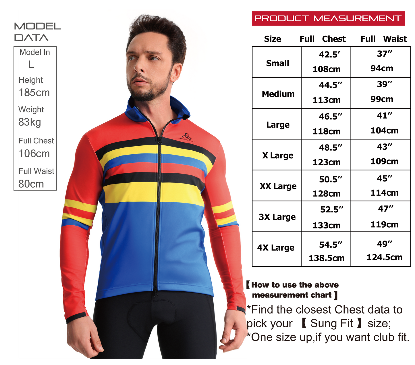 Men's Thermal Fleece Wind and Rain-Proof Cycling Jacket - D48