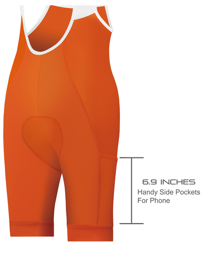 Orange Cargo Cycling Bib Shorts- B61