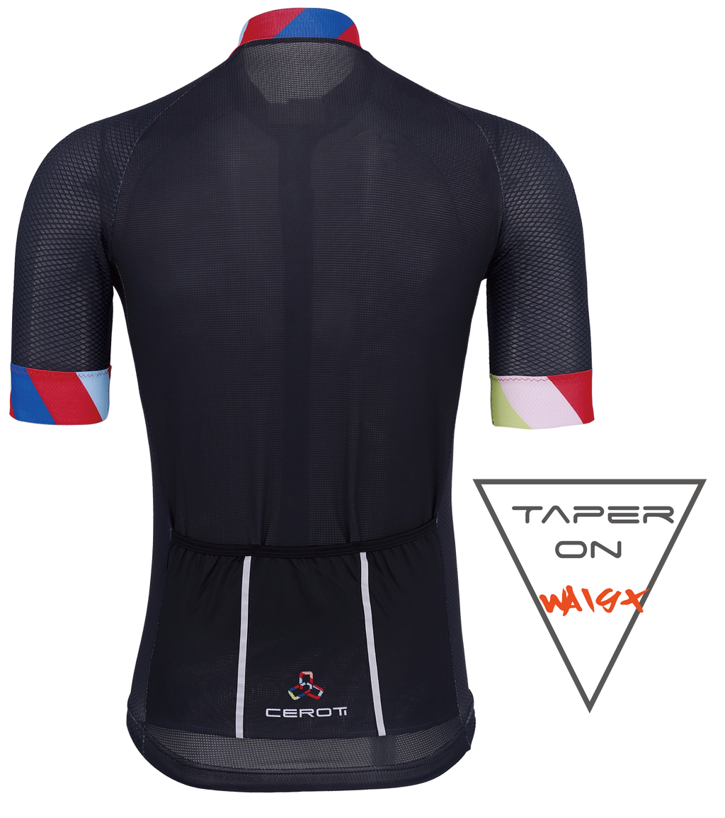 C7 CEROTIPOLAR Men's Snug Fit AirCool Cycling Jersey Bike Shirts Quick-dry Cycling Jersey with Full Zipper, Light Weight Fabric, 3 Rear Pockets for Road, Gravel & MTB