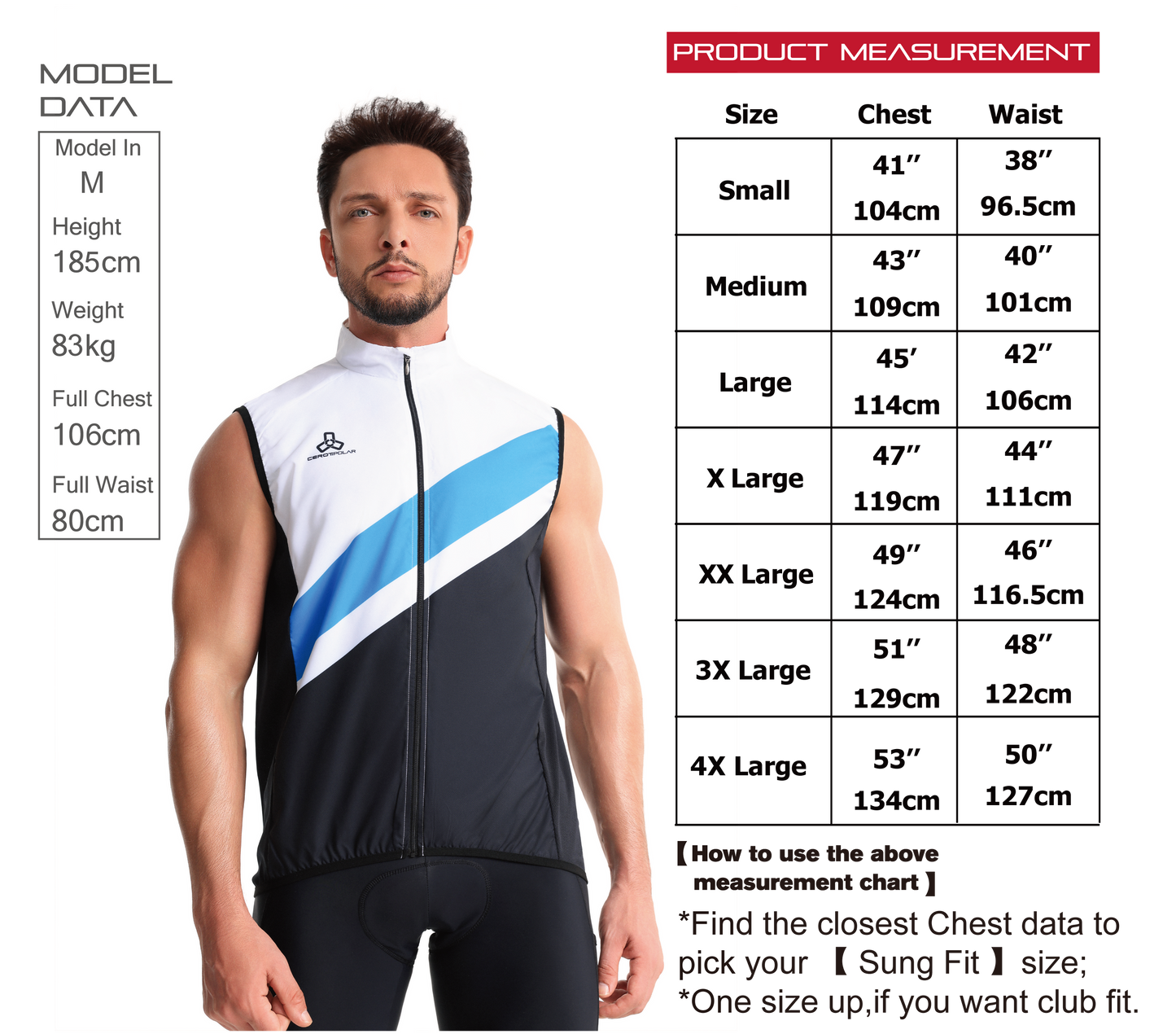 Club Fit Men's Windproof Cycling Vest - E7