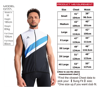 Club Fit Men's Windproof Cycling Vest - E7