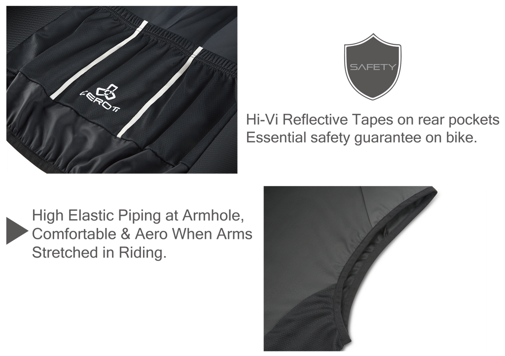 E1 CEROTIPOLAR Men's Cycling Vest with 3 Reflective Tape Cargo Pockets, Micro Softshell Windproof Bike Vest