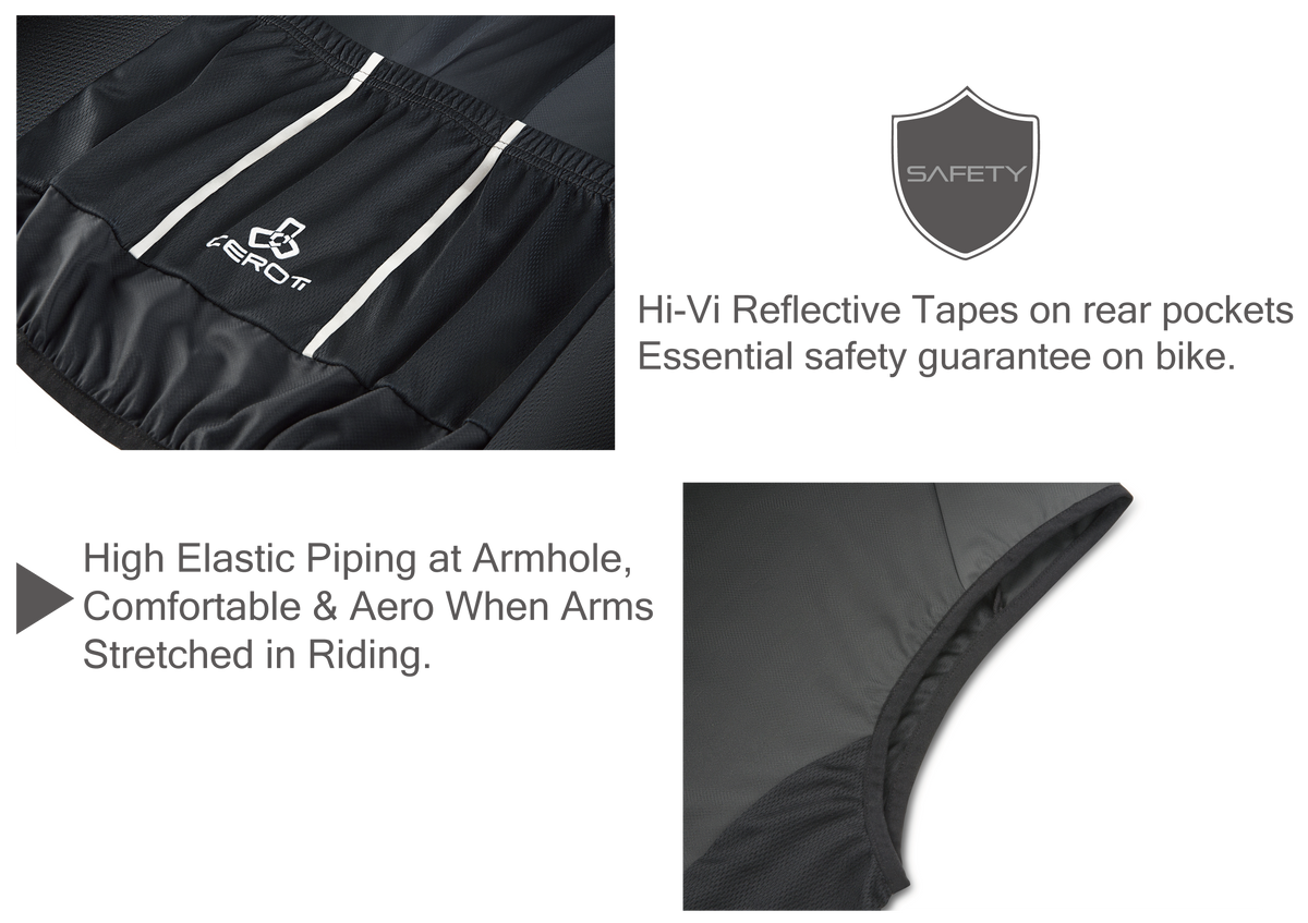 E1 CEROTIPOLAR Men's Cycling Vest with 3 Reflective Tape Cargo Pockets, Micro Softshell Windproof Bike Vest