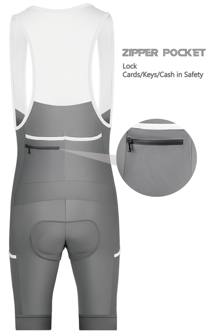 Gray Cargo Cycling Bib Shorts- B56