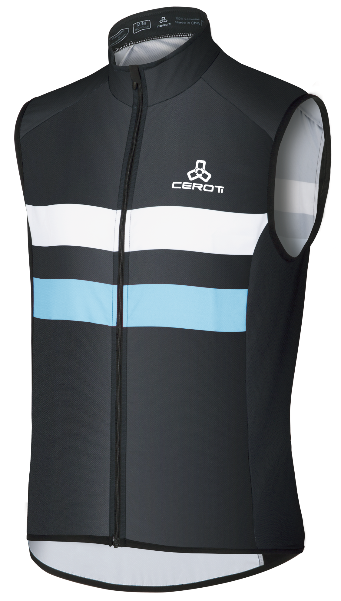 E1 CEROTIPOLAR Men's Cycling Vest with 3 Reflective Tape Cargo Pockets, Micro Softshell Windproof Bike Vest
