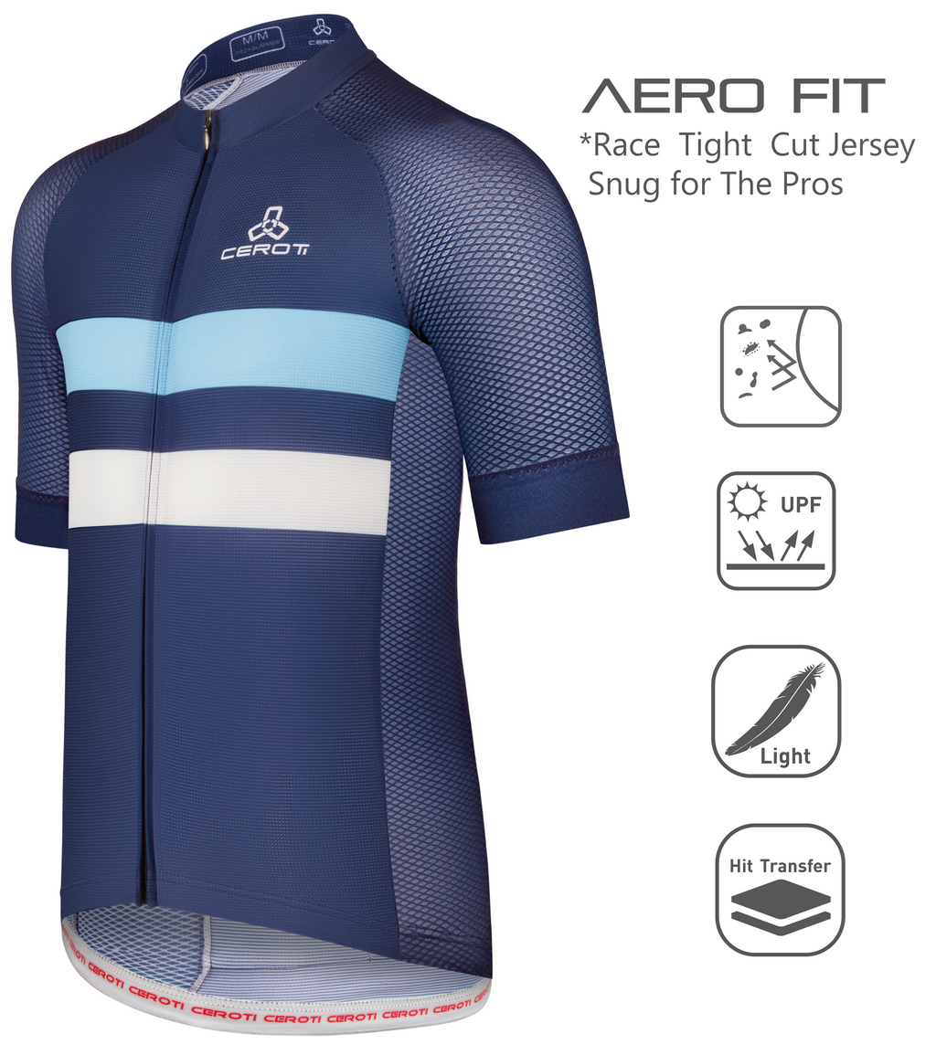 C12 CEROTIPOLAR Men's Snug Fit AirCool Cycling Jersey Bike Shirts Quick-dry Cycling Jersey with Full Zipper, Light Weight Fabric, 3 Rear Pockets for Road, Gravel & MTB