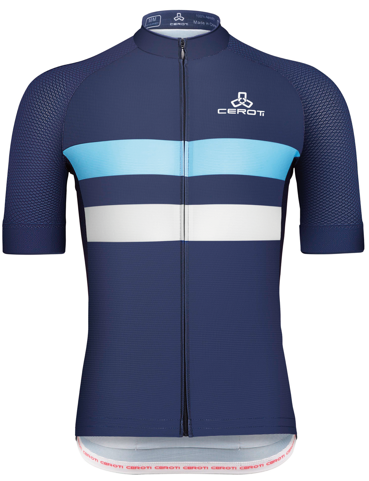 C12 CEROTIPOLAR Men's Snug Fit AirCool Cycling Jersey Bike Shirts Quick-dry Cycling Jersey with Full Zipper, Light Weight Fabric, 3 Rear Pockets for Road, Gravel & MTB